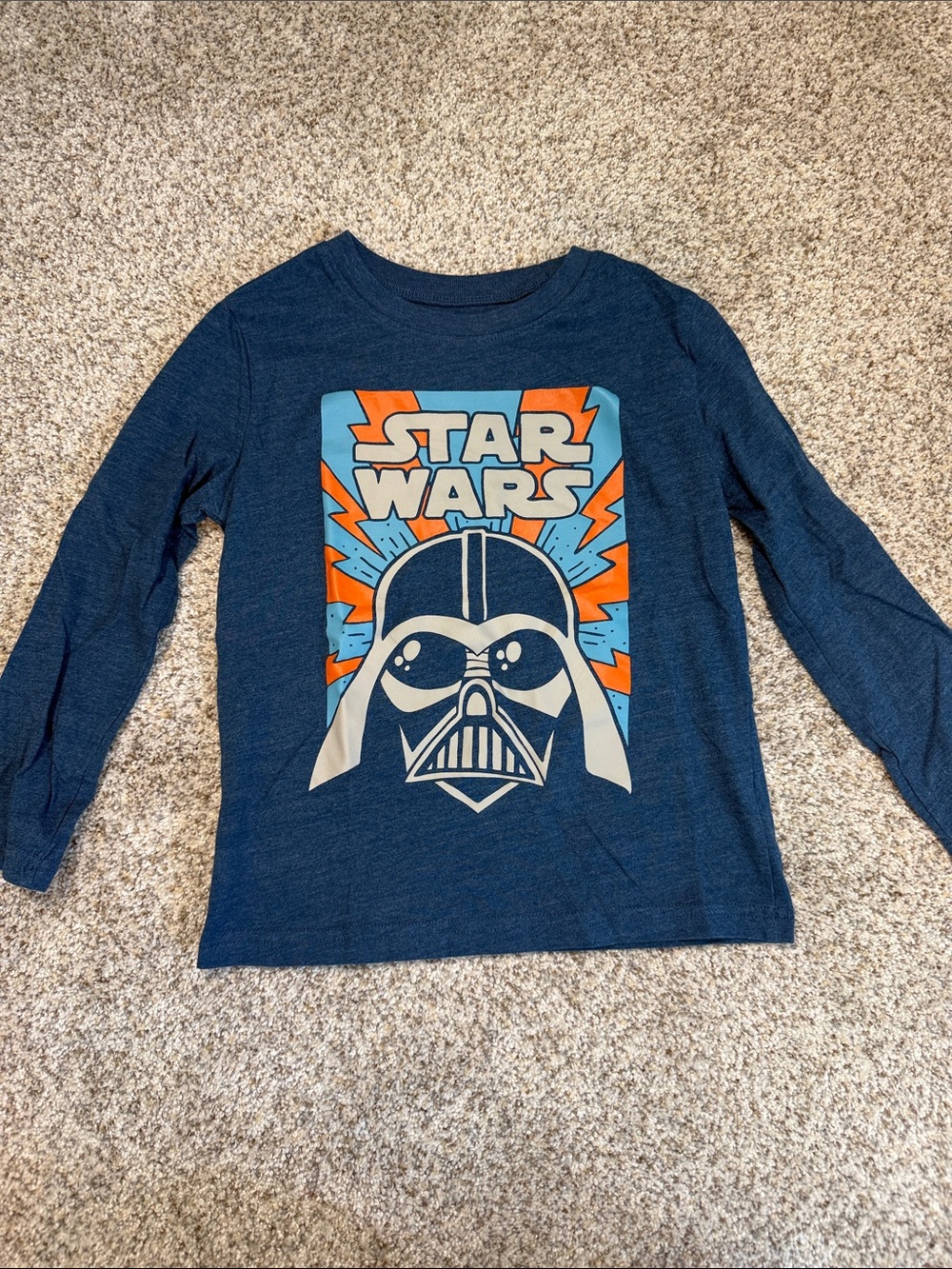 Star Wars Boys Darth Vader Navy Graphic Long Sleeve Tee 5T